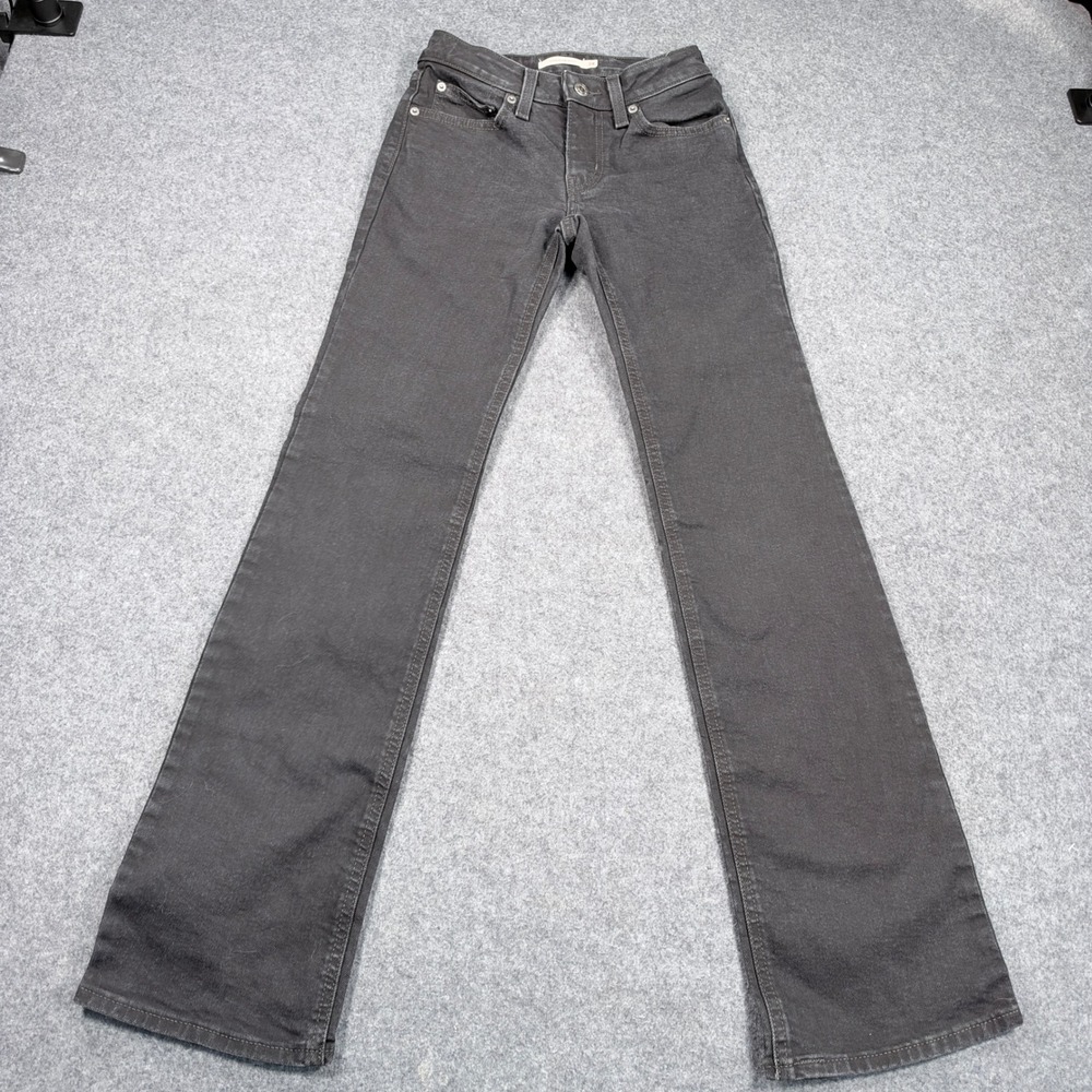 Levis Superlow Boot Jeans Womens 24 Black Faded Low Rise Bootcut Denim Pants